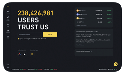 Binance APP下载二维码与界面